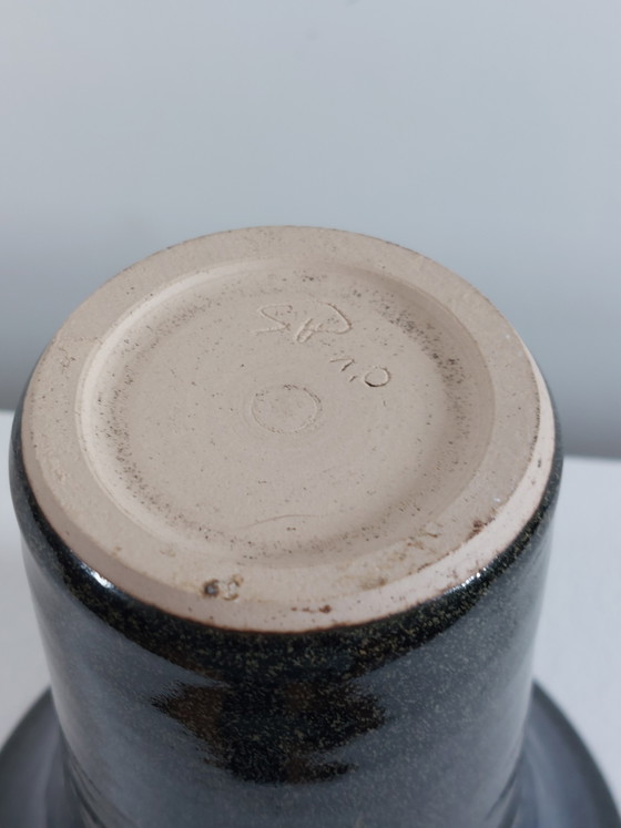 Image 1 of Vintage mid-century signed artist ceramic vase