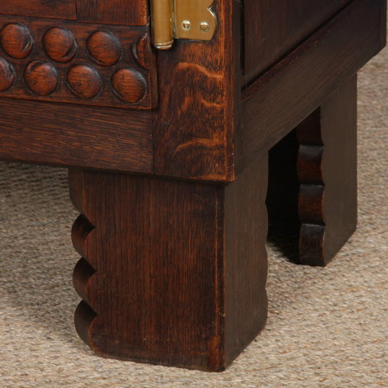 Sideboard aus Eiche und Messing im Stil von Charles Dudouyt, 1940 – Highboards, Wood (photo 8 of 11)