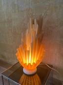 Georgia Jacob Corolle Table Lamp – French Sculptural Design 1970s – Marble Base