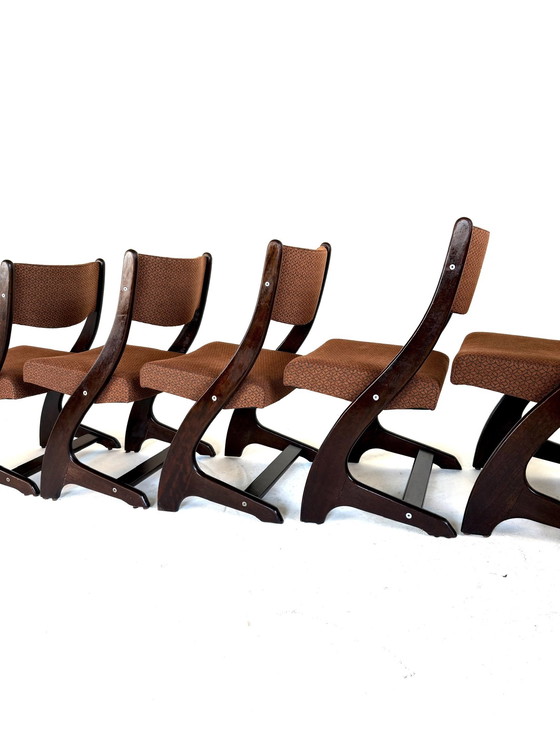 Image 1 of Set van 6 gerestaureerde Deense eetkamerstoelen ‘60