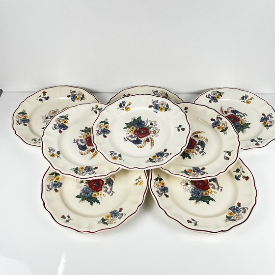 Set of 8 "Agreste" Sarreguemines Dinner Plates, 20th Century – Crockery, Ceramic (photo 6 of 11)
