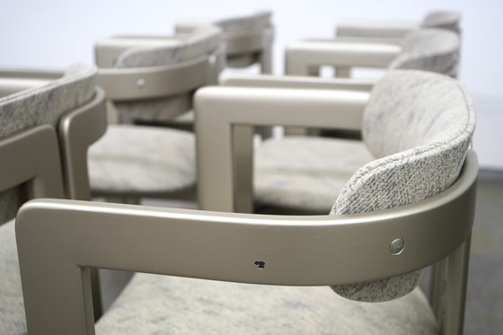 Image 1 of Set van 6 Pamplona Stühlen - Augusto Savini voor Pozzi, Italië jaren 70