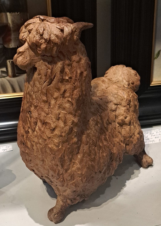 Image 1 of Estatua de llama de cerámica, hecha a mano.