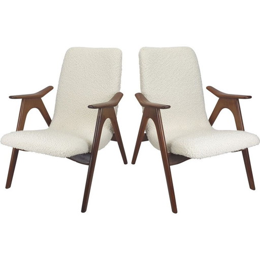 Coppia di poltrone vintage in teak di Louis van Teeffelen per Wébé, Paesi Bassi 1960