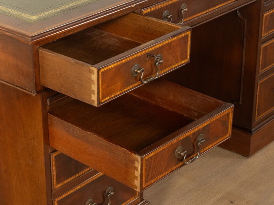 Antique English-Style Desk – Leather, Wood (photo 7 of 12)