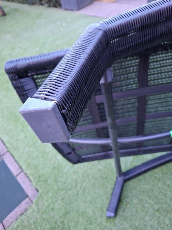 Image 1 of 1x Manutti Wicker Lounger Black NEW