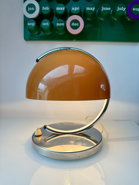 Image 1 of Space Age Caramel Colored Mushroom Table Lamp By Luigi Massoni For Meblo Guzzini