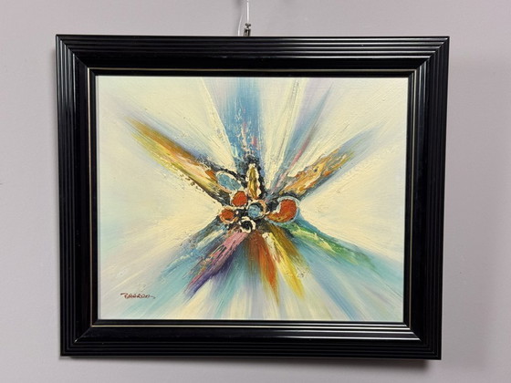 Image 1 of Color Constellation signed by Baards, 1970s. Oil on Canvas.