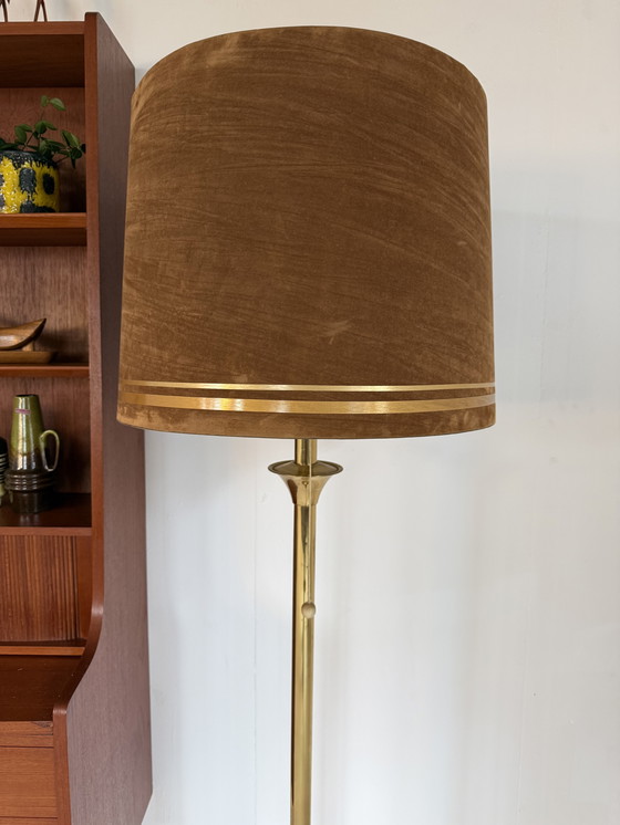 Image 1 of Vintage XL brass floor lamp in Hollywood Regency style '70