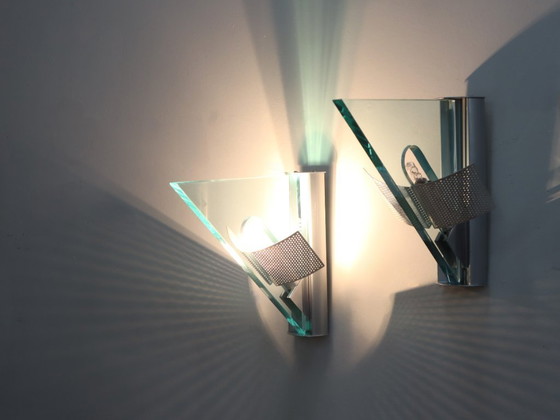 Image 1 of Artemide Icaro wall sconces Carlo Forcolini post-modern design 1980s