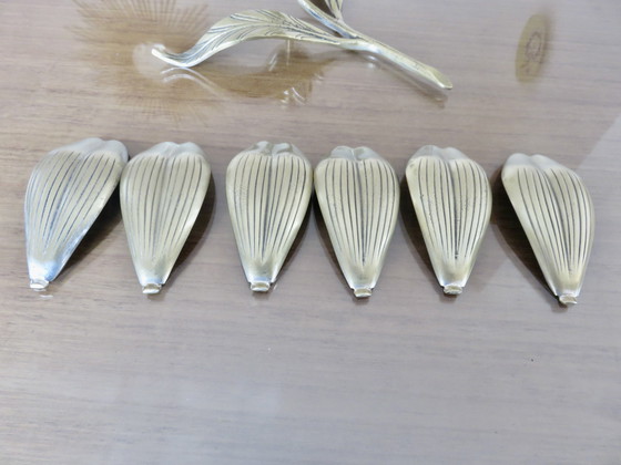 Image 1 of Posacenere "Fiore" in ottone, portacandele, anni '60-'70