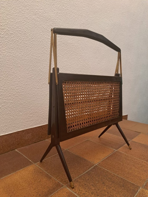 Image 1 of Opvouwbaar tijdschriftenrek uit het midden van de 20e eeuw van Cesare Lacca, Italiaanse stijl, jaren 1950.