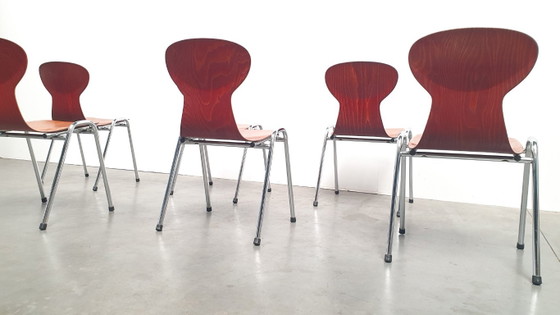 Sedia vintage Pagholz School dal design industriale anni '60, stile retrò – Sedie da pranzo, Wood, Chrome (photo 4 of 15)