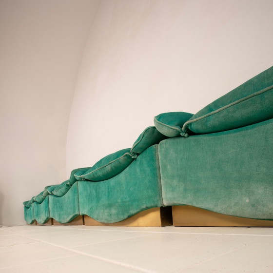 Luciano Frigerio Italiaanse Moderne Suède Fauteuils voor Frigerio Di Desio 1970 – Modulaire banken, Suede (photo 11 of 26)