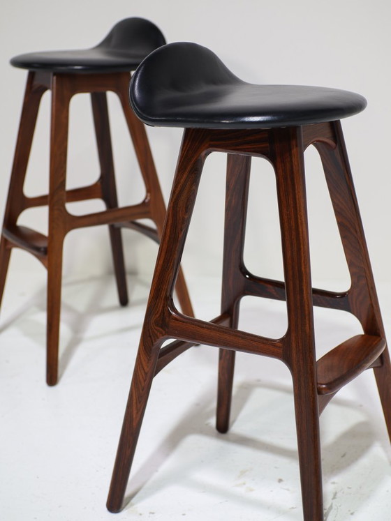 2x OD61 Bar Stools Erik Buch Rosewood Danish 1960s – Barstools, Leather (photo 9 of 14)