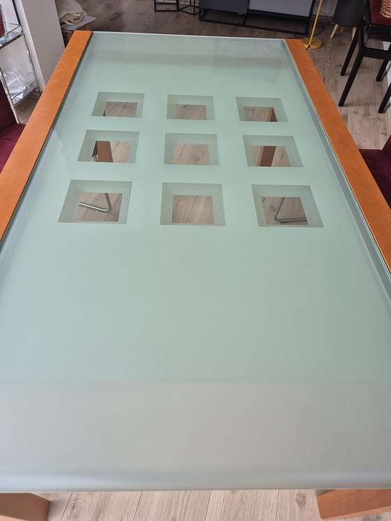 Image 1 of Ligne Roset glass table, extendable, with 4 Montel chairs