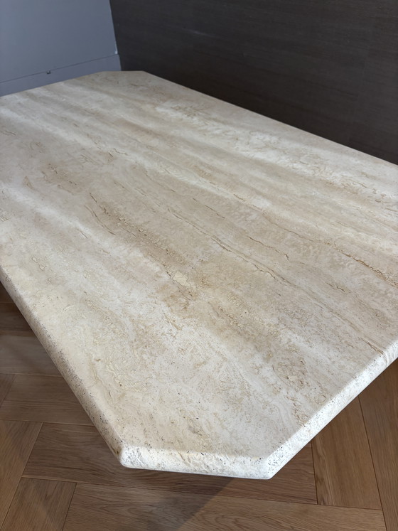 Image 1 of Vintage travertine marble coffee table