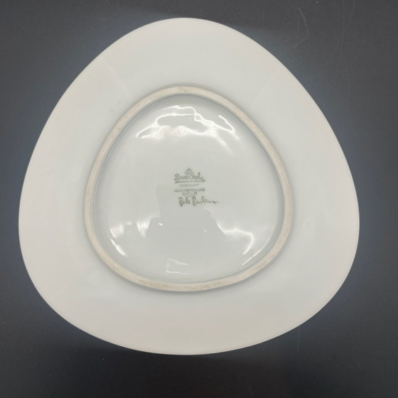Rosenthal Bele Bachem, Triangular Porcelain Bowl, Kunstabteilung Selb, Vintage, White (photo 5 of 6)