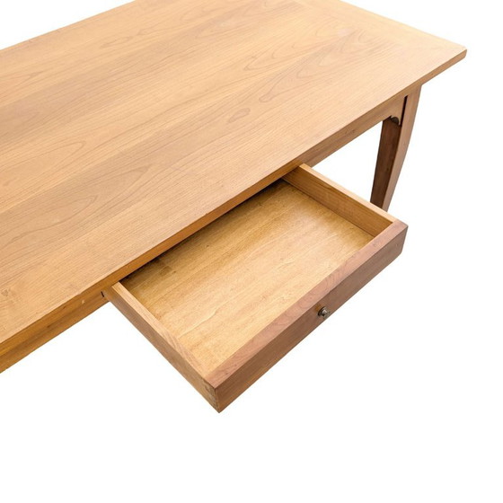 Table de salle à manger vintage en chêne avec tiroir, rustique de ferme, Ligne Roset (photo 9 sur 10)