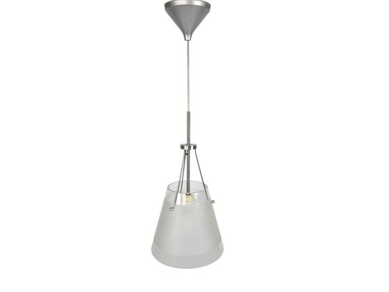 Image 1 of Hala Zeist - hanglamp - gesatineerd glas - gemerkt - post modern - 80's