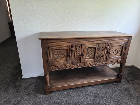 Image 1 of Antique sideboard with beautiful wood carving