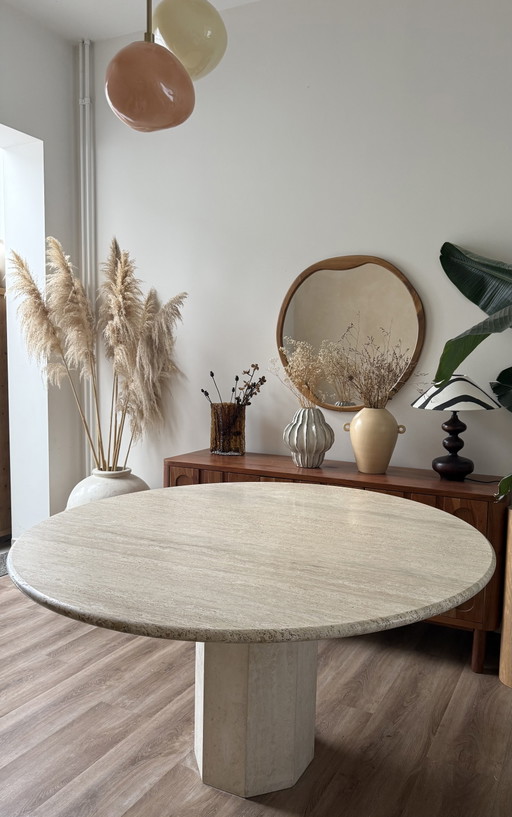 Travertine dining table
