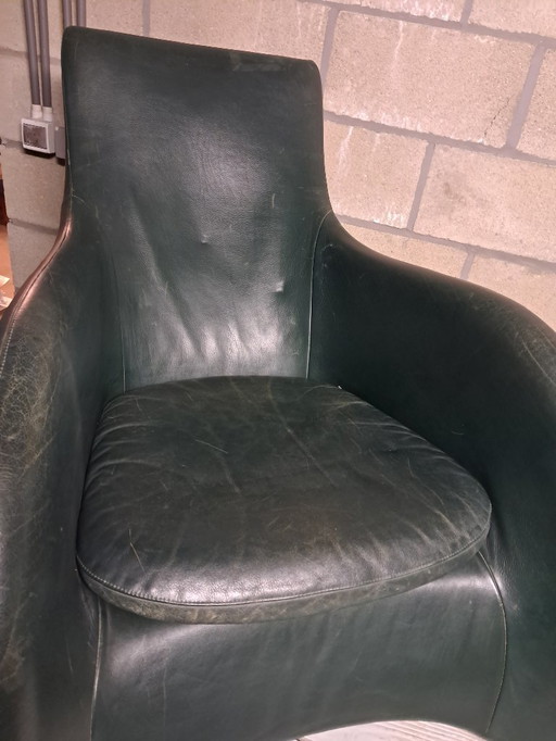 Vintage Montel Lederen Fauteuil