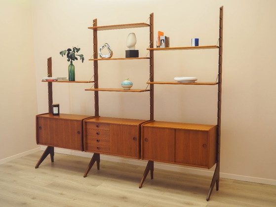Image 1 of Teak modular shelving unit, Norwegian design, 1960s, manufactured by Blindheim Mobelfabrikk, designed by John Texmon & Einar Bli