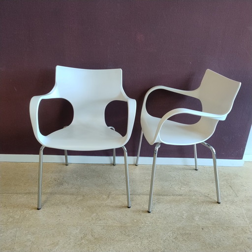 Designerstuhl/Bürostuhl Lyon (8-teilig) – Weiß – Luxuriöses Aussehen – Stapelbar