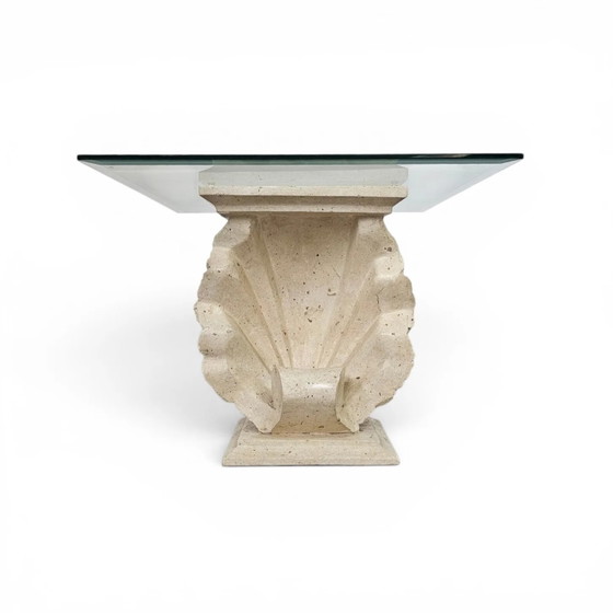 Magnussen Ponte consola o base de mesa en forma de concha con tapa de cristal original – Glass, Postmodern (photo 10 of 15)