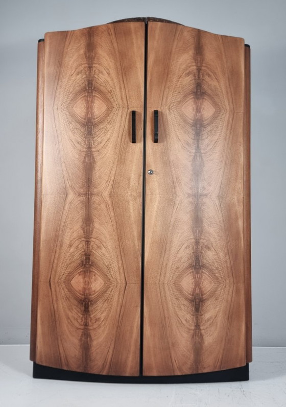 Image 1 of Art Deco Walnut Wardrobe by Jindrich Halabala, 1940s