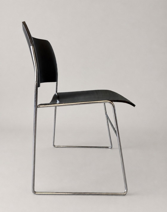 Image 1 of 5x Howe 40/4 stoelen – David Rowlan, Donker Bruin, Hout
