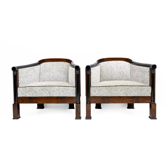 Image 1 of Fauteuils et canapé en acajou Biedermeier du XIXe siècle, Vienne, 1840
