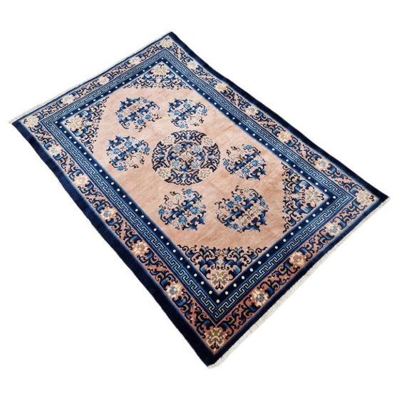 Alfombra china antigua azul – Lana anudada a mano – Diseño tradicional – 190 x 134 cm – Wool (photo 4 of 5)