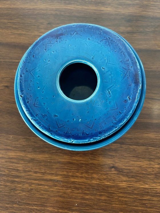 Image 1 of blauwe keramische asbak, 1970