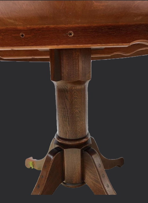 Cherry wood Art Nouveau dining table 130cm