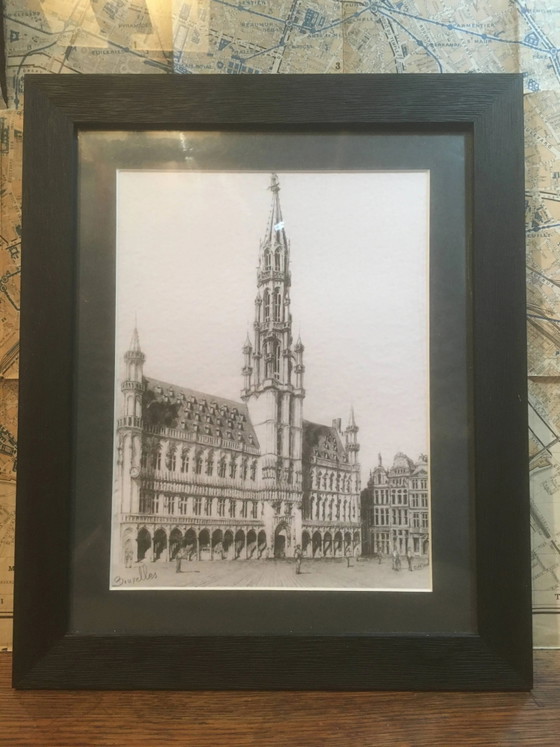 Estampes encadrées Hôtel de Ville de Bruxelles – Décorations murales, Paper, Vintage (photo 2 of 6)