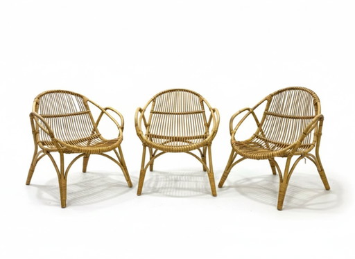 Set di 3 poltrone retrò con tavolo, Alan Fuchs, anni '60, Cecoslovacchia