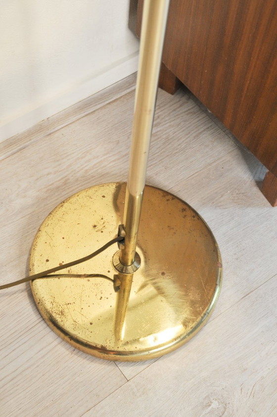 Image 1 of Vintage messing bankierslamp leeslamp met scharnierarm & trekkoord 