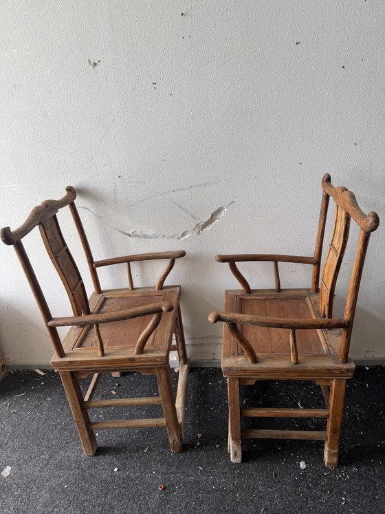 Antike Chinesische Holz-Sessel – 2er Set – Wood (photo 7 of 8)