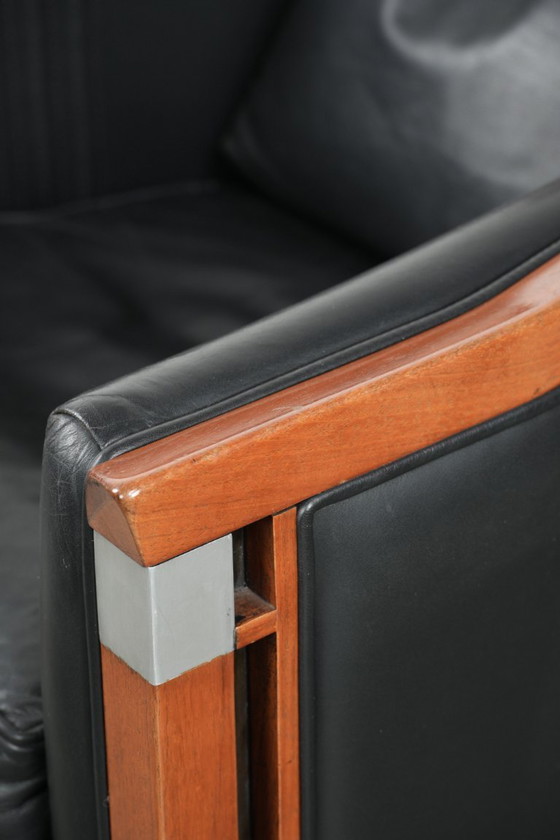 Image 1 of Schwarzer Art-déco-Ledersessel von Schuitema aus der Decoforma-Serie in gutem Zustand