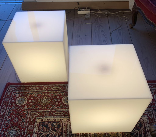 2x Vintage cube lamps