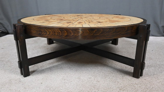 Image 1 of Coffee table signed R. Capron, Les Herbiers Collection, Vallauris – 1960