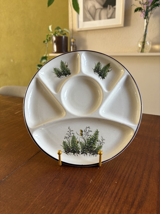 Vintage Botanical Fondue Plates