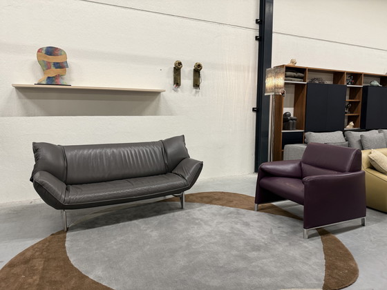 Image 1 of Canapé 3 places Leolux Tango en cuir gris