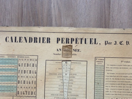 Image 1 of ewiger Kalender, Jahr 1855