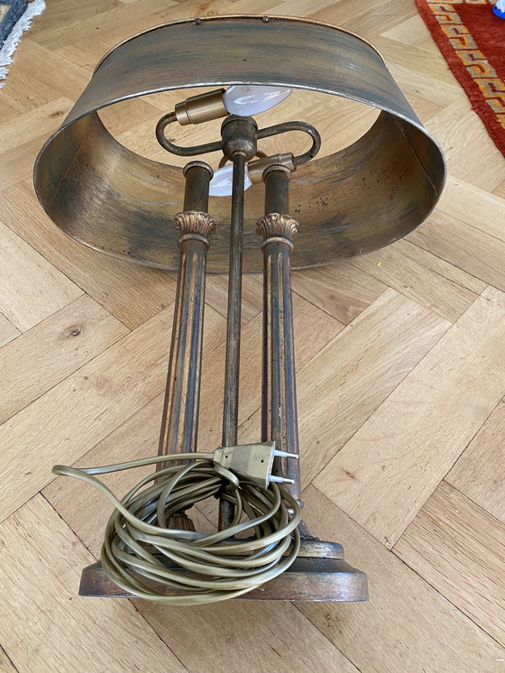 Image 1 of Two Lamps, Empire Style Material Wood/ Metal, Antique Brass Painted.