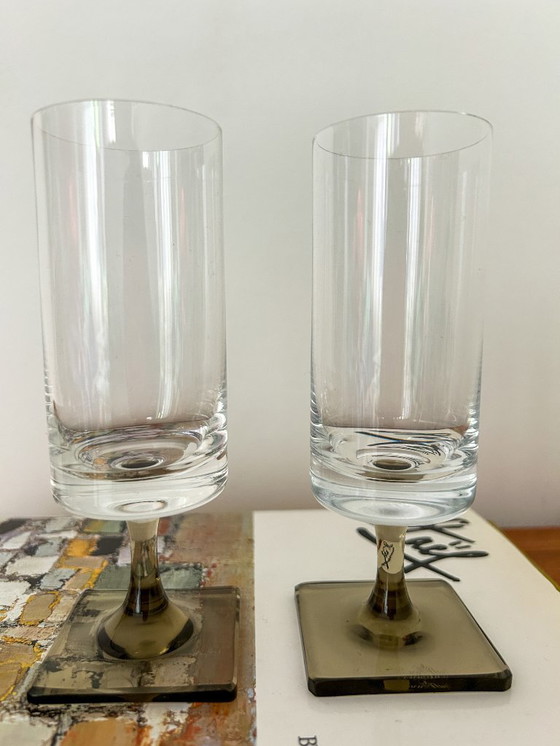 Image 1 of 2x Rosenthal studio line linear smoke champagne glazen