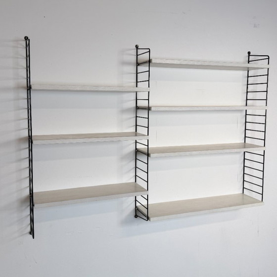 Image 1 of Vintage wall rack Nisse Strinning with 7 white shelves