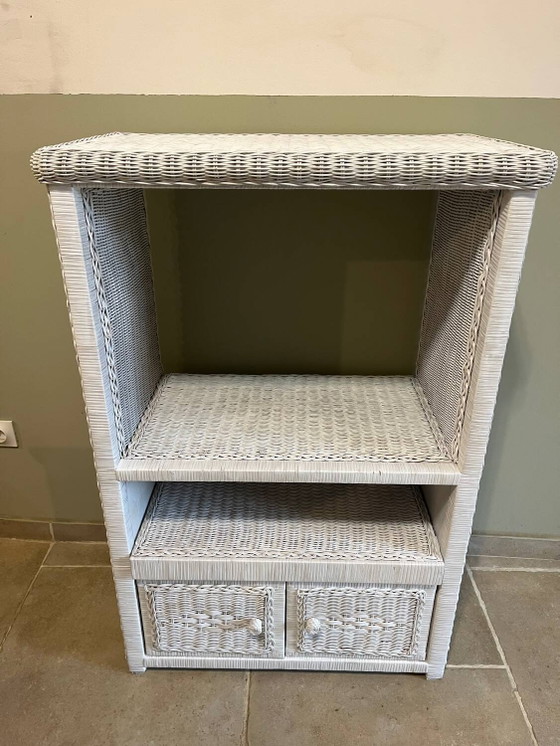 Weiße Korbmöbel – Vitrine, Wicker, Rattan, Vintage (photo 21 of 21)